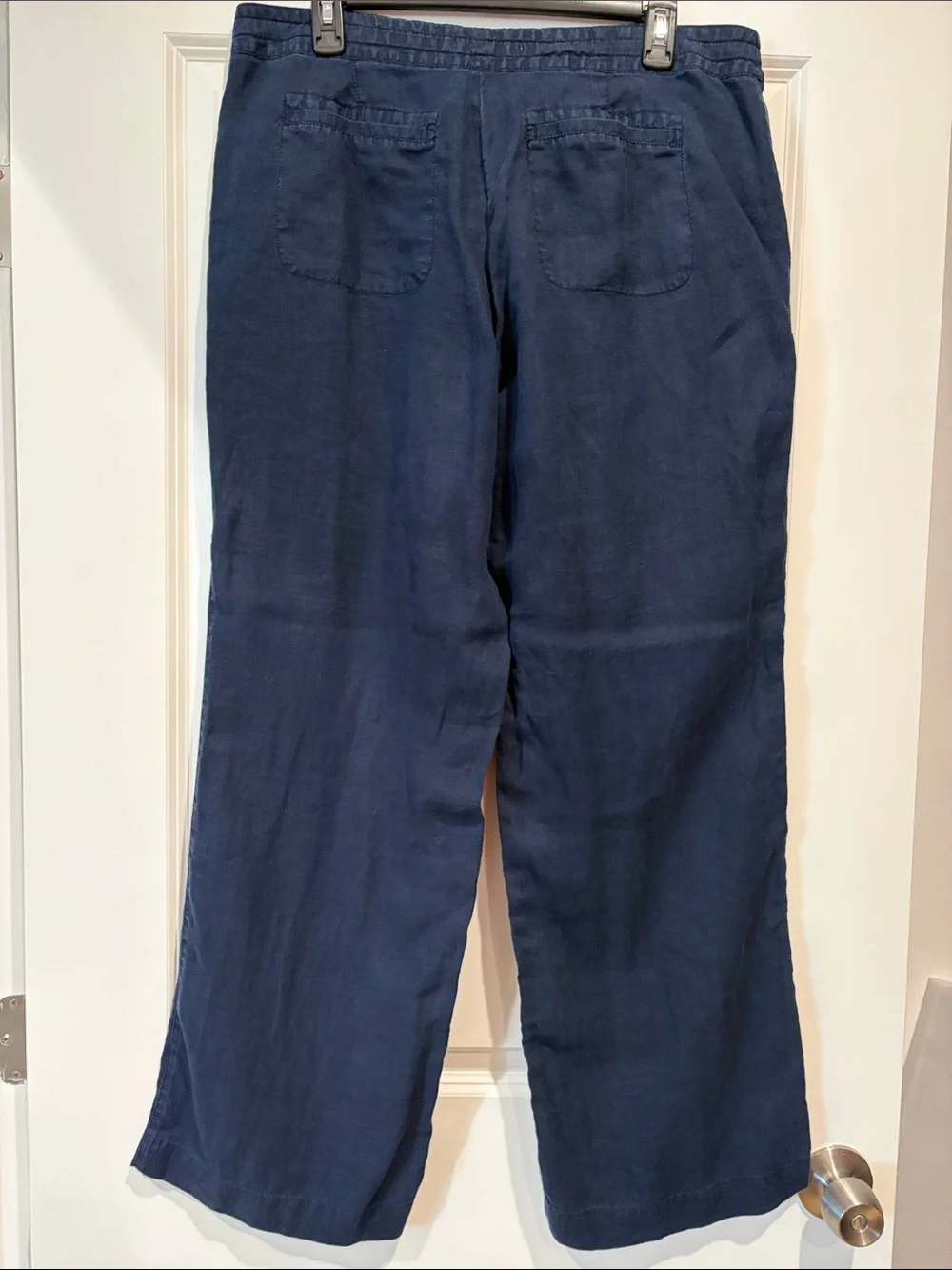Banana Republic Navy Drawstring Linen Relaxed Fit Breezy pants, 12